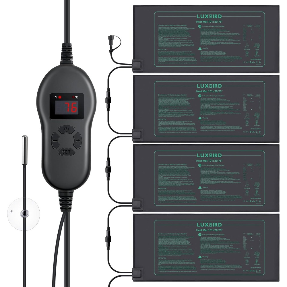Heat Mat Seedling - 4'lü Paket Fide Isıtma Matı, Dijital