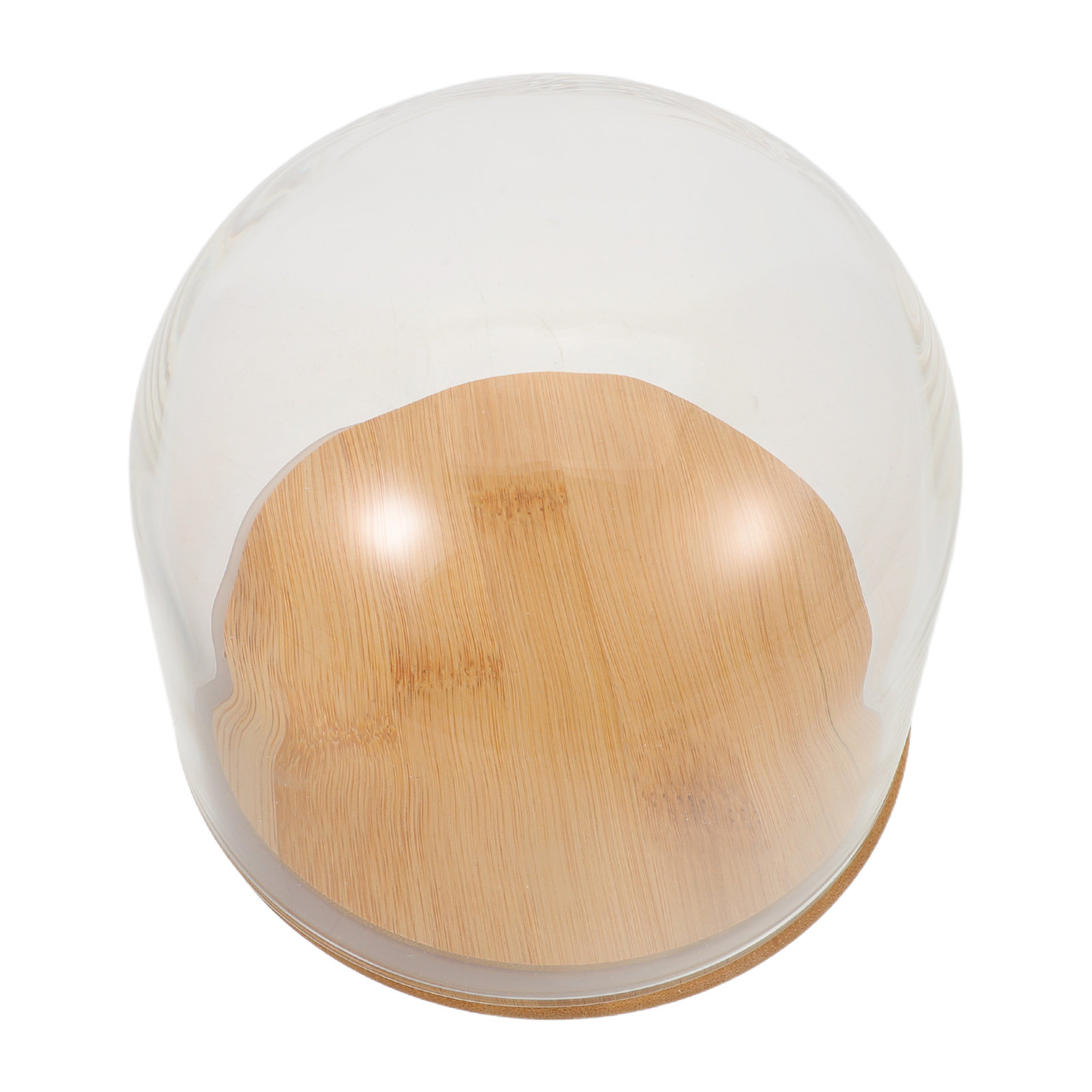 Plastic Dome Clear - Sızdırmaz Bambu Tabanlı Şeffaf Cam Kubbe,