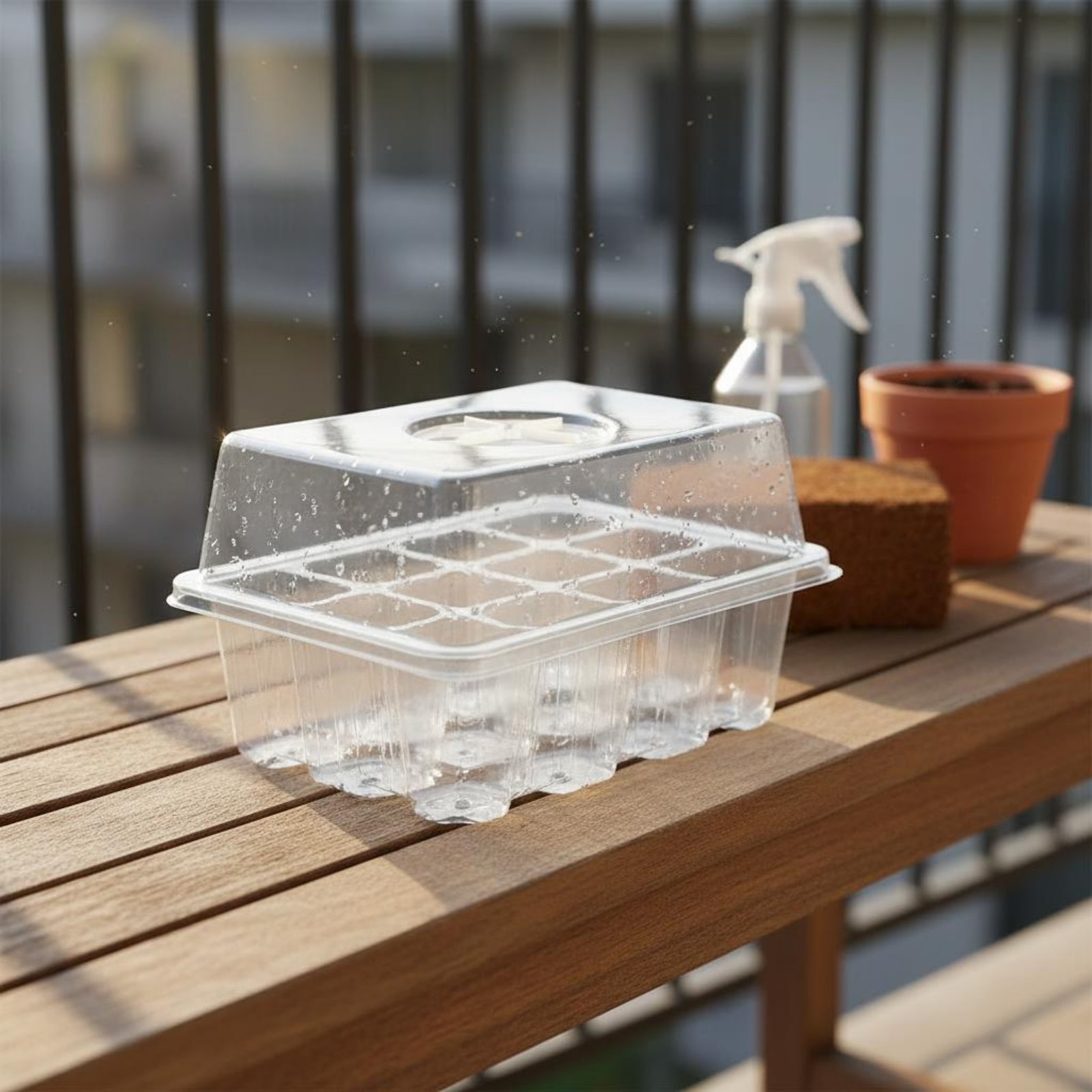 Humidity Dome Kit - 12 Bölmeli Çimlendirme Tepsisi Dahili Drenajlı
