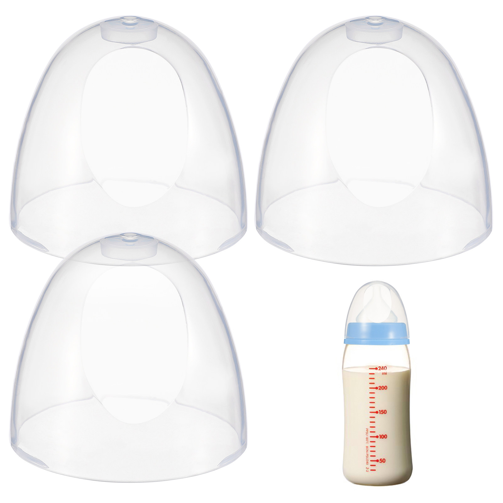 Plastic Dome Clear - Yedek Plastik Biberon Kapakları Sızdırmaz Süt